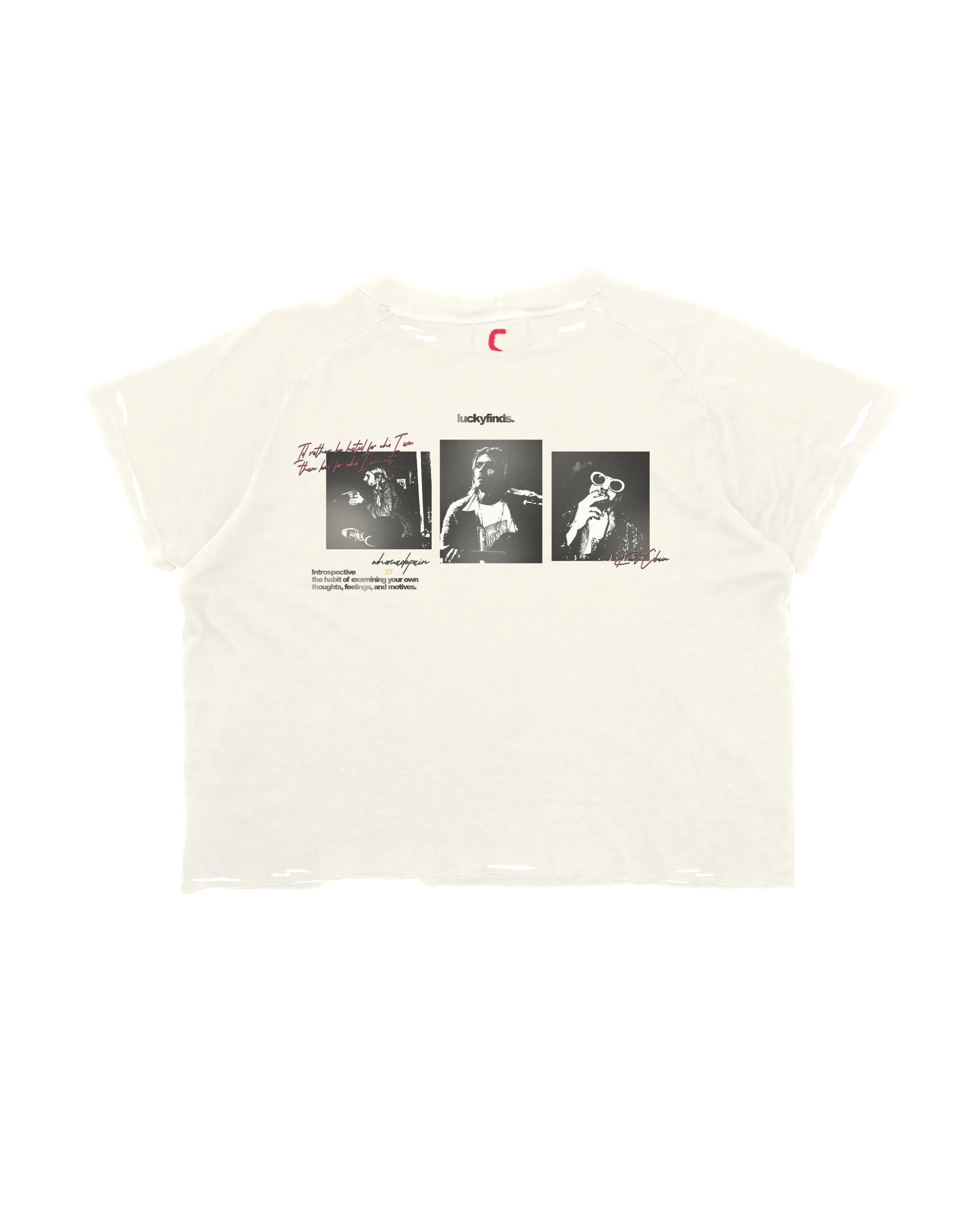 Kurt Cobain Distressed Graphic Tee |  hits at waist